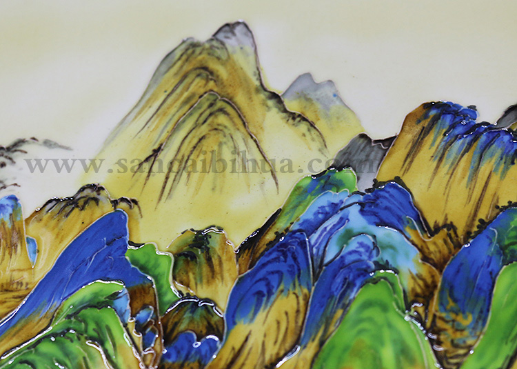 千里江山圖瓷板畫 千里江山圖瓷板畫